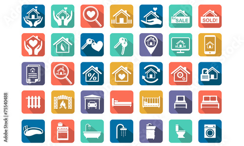 Real estate icon set