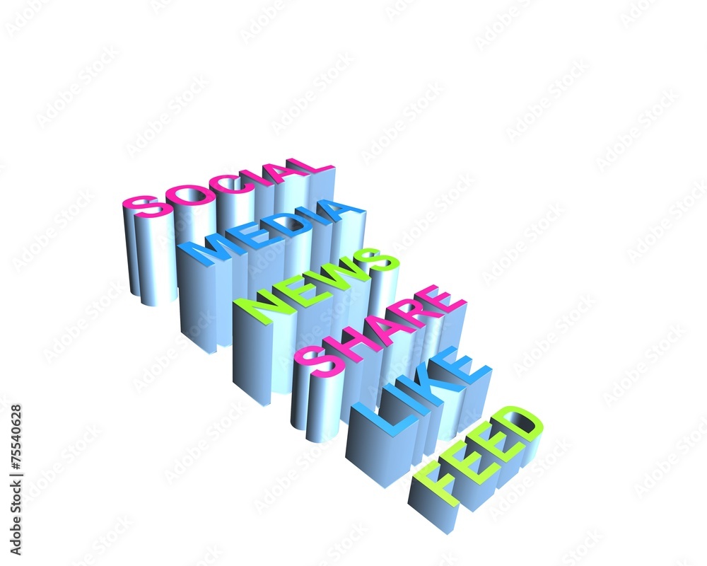 Media social definition with 3d letter Media social definition with 3d letter
