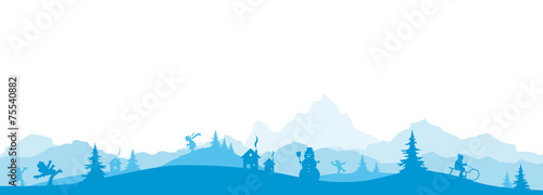 Winterlandschaft blau