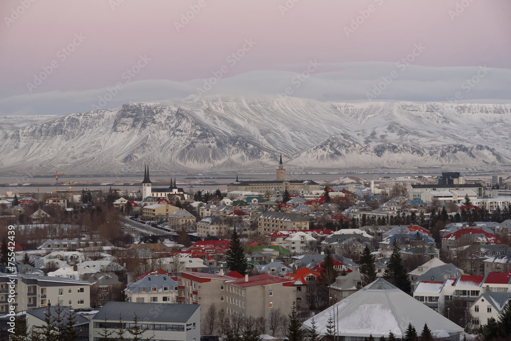 Panorama view of Reykjavik