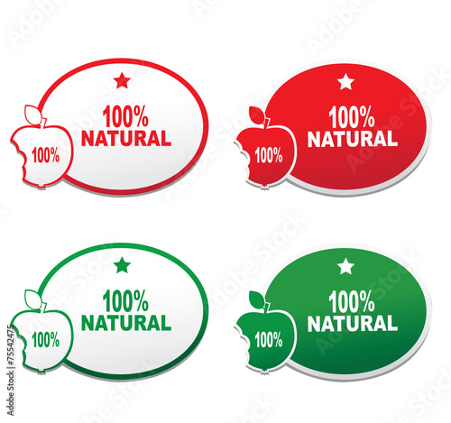 Natural product stickers.