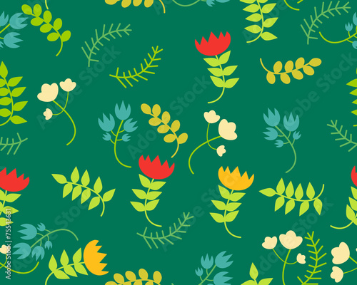 Floral background. Vector seamless pattern