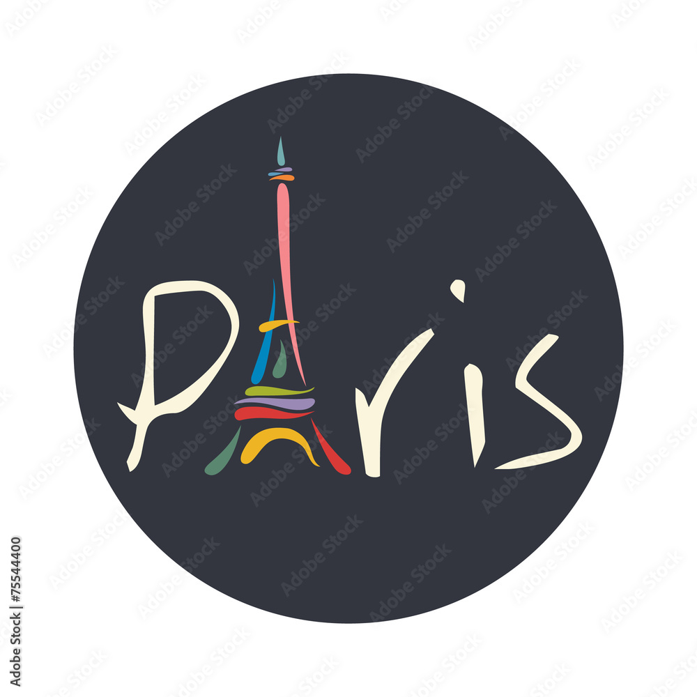 Obraz premium Paris lettering vector illustration