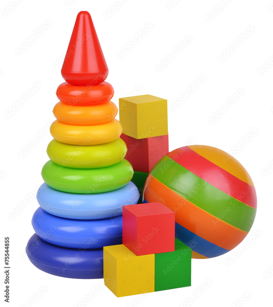 Toy composition isolated on white background Toy composition isolated on white background