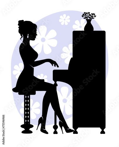 woman playing piano