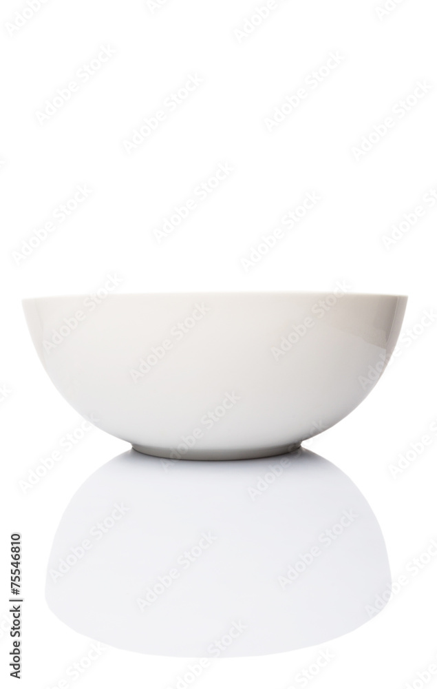 Empty white salad bowl over white background Empty white salad bowl over white background