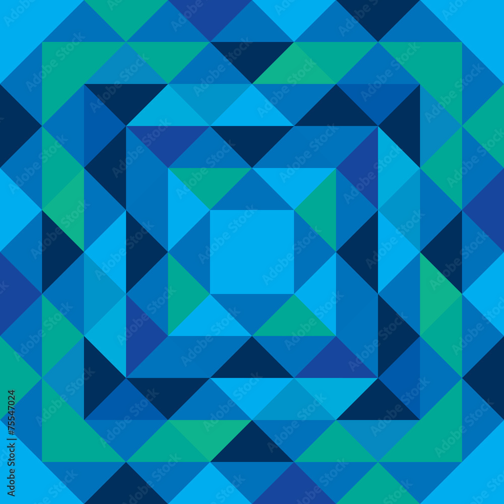 Obraz premium Seamless blue and green pattern made from triangle shapes