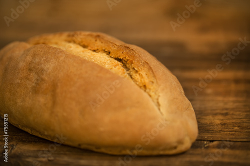 Sliced fresh bread on the table