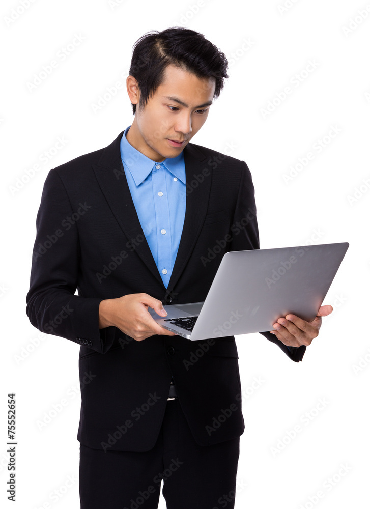 Businessman use of laptop