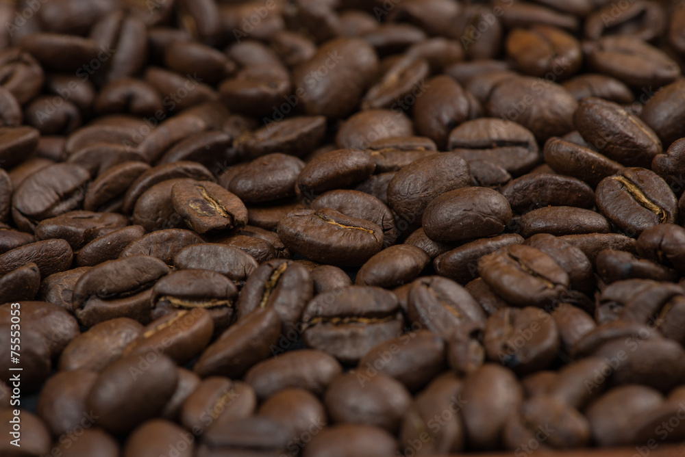 Fresh roasted coffee beans background Fresh roasted coffee beans background