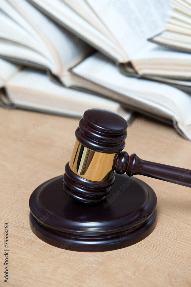 wooden gavel and books wooden gavel and books