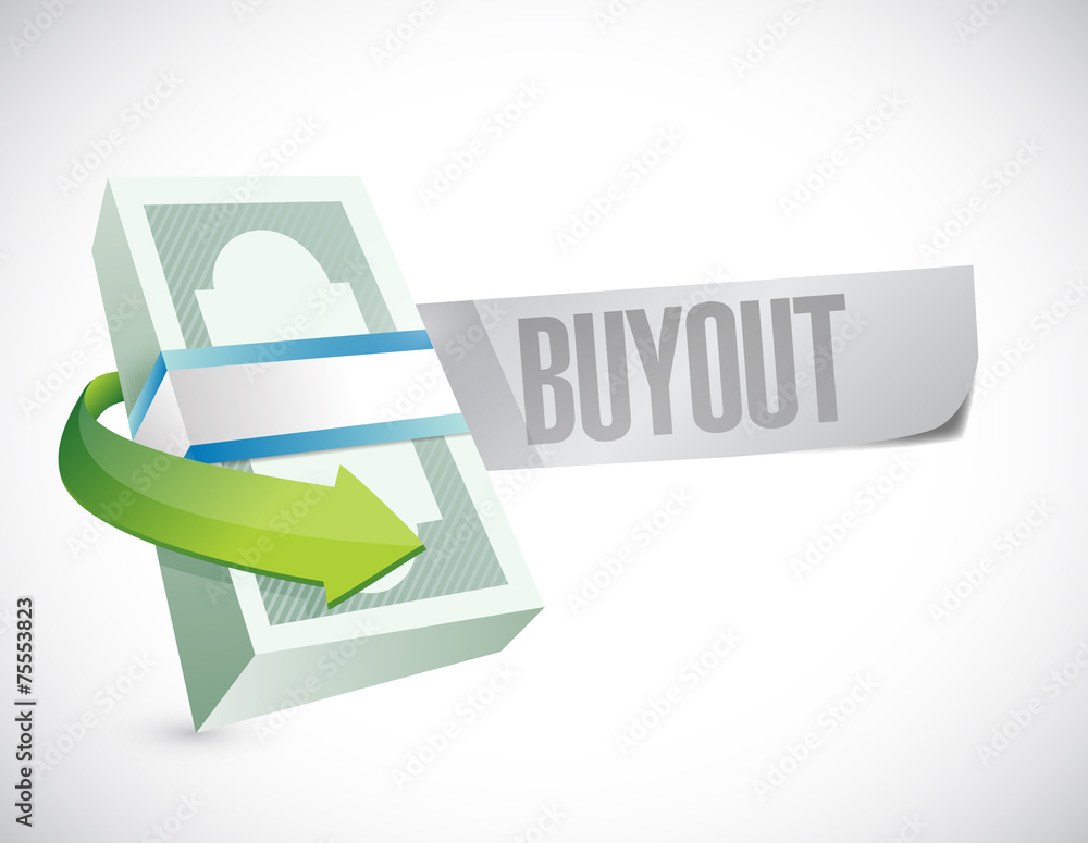 buyout money bills sign illustration buyout money bills sign illustration