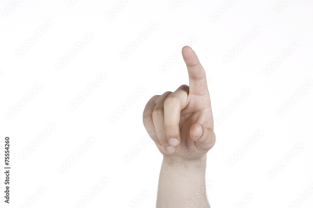 Man holding a Finger Touching Man holding a Finger Touching