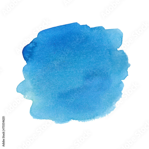 Blue watercolor spot. Vector illustration.