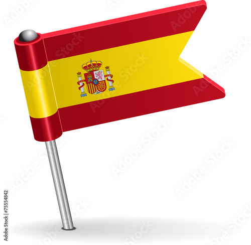 Spanish pin icon flag. Vector illustration