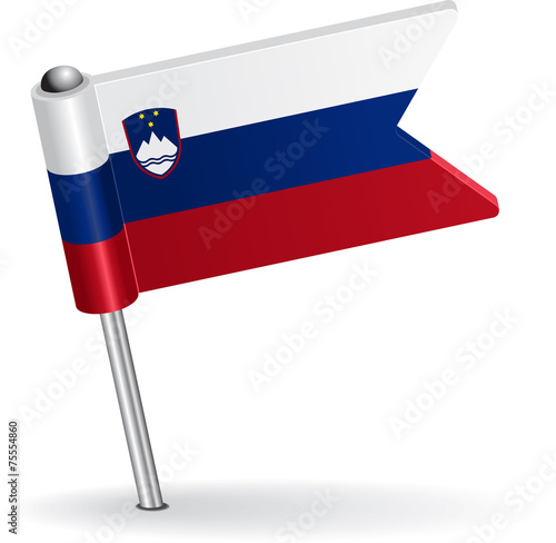 Slovenian pin icon flag. Vector illustration