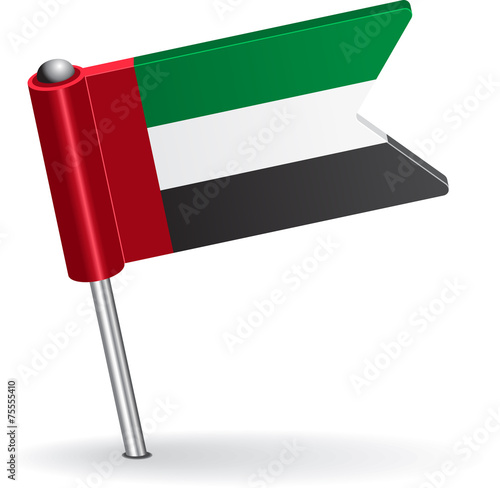 United Arab Emirates pin icon flag. Vector