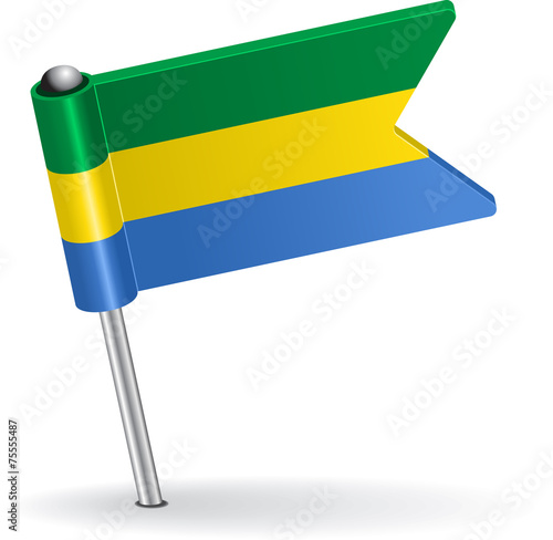 Gabon pin icon flag. Vector illustration