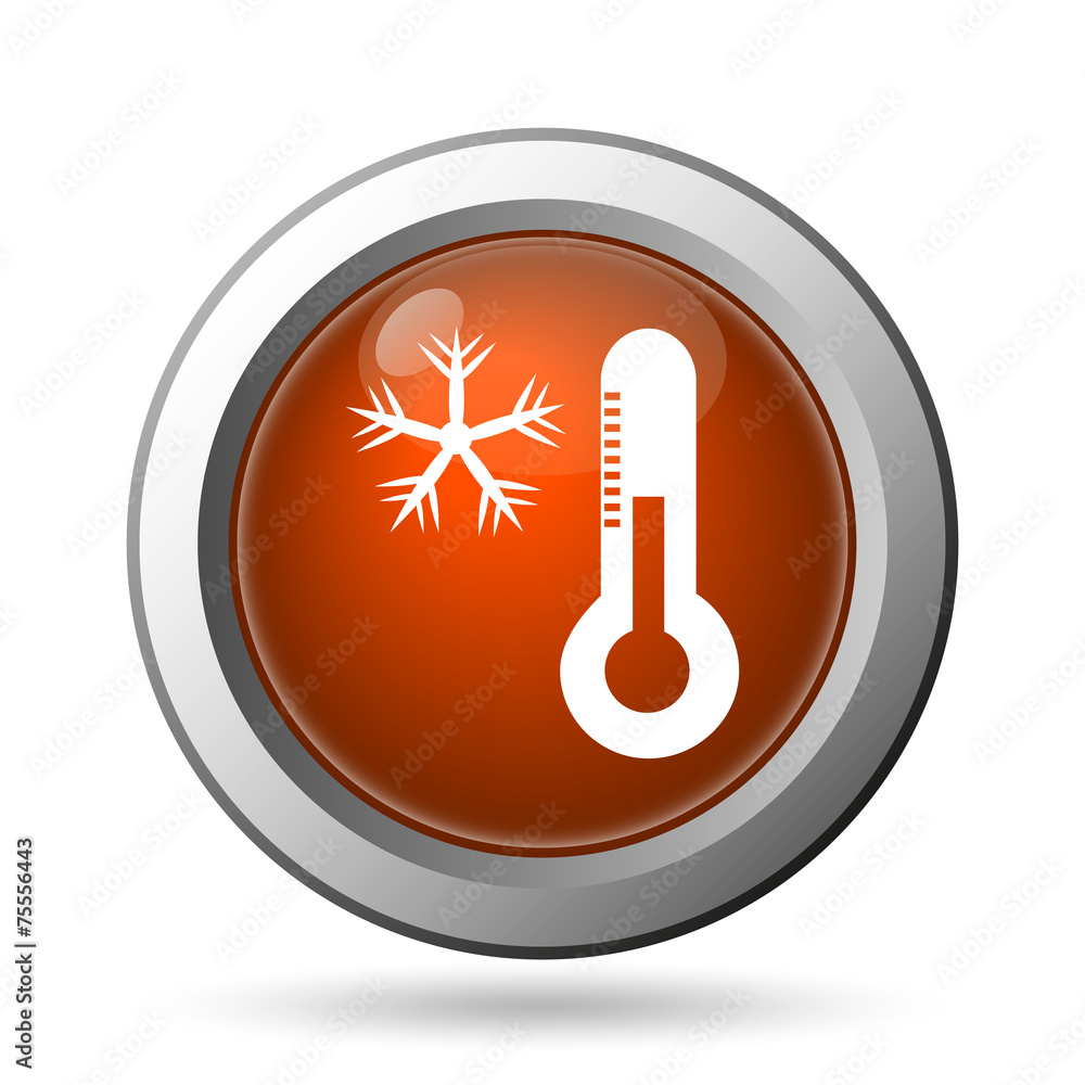 Snowflake with thermometer icon Snowflake with thermometer icon