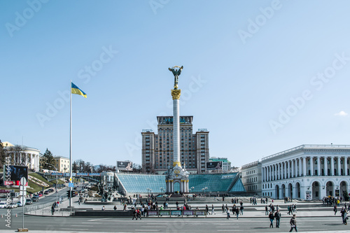 Independence square, the main square of Kiev, Ukraine (Maidan) photo