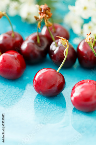 fresh cherries photo