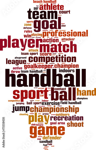 Handball word cloud concept. Vector illustration