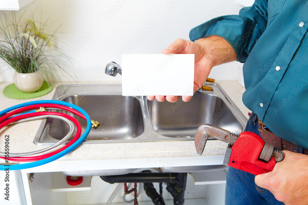 Plumber on the kitchen. Plumber on the kitchen.