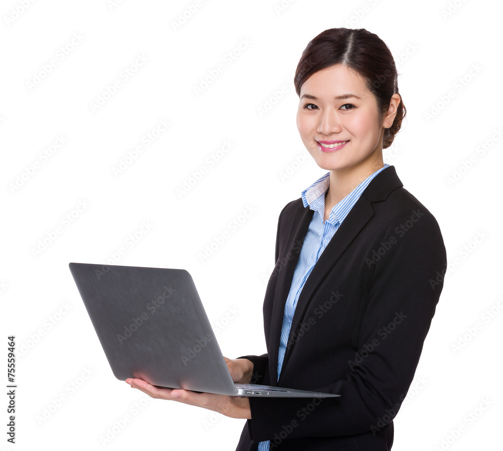 Businesswoman use of laptop computer Businesswoman use of laptop computer