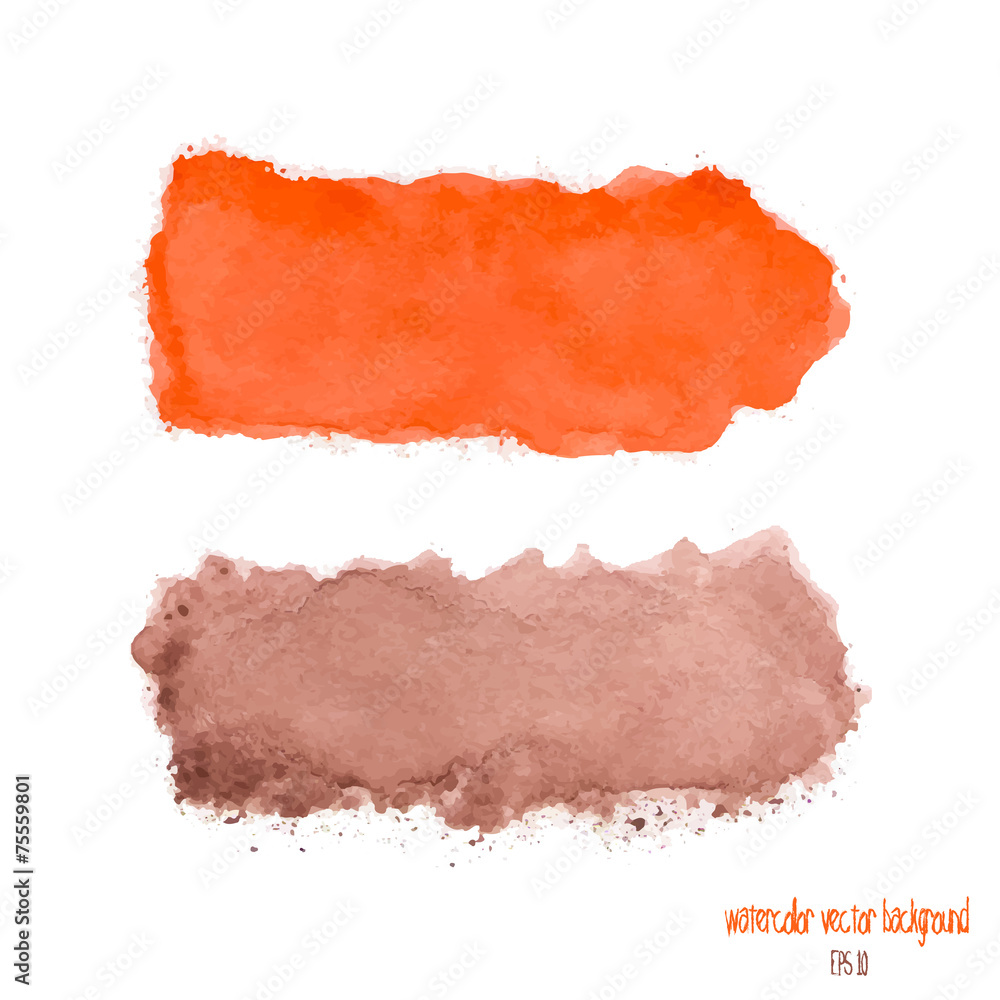 Watercolor red and brown banner isolated on white background. Vector illustration, Eps 10. Watercolor red and brown banner isolated on white background. Vector illustration, Eps 10.