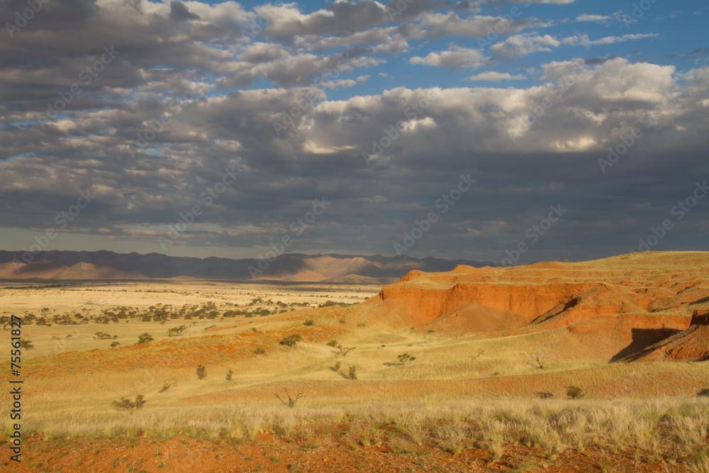 Namibian landscape at the sunset