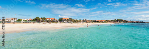Panoramic view of Santa Maria beach in Sal Cape Verde - Cabo Ver