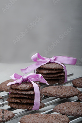 Dark chocolate biscuits photo