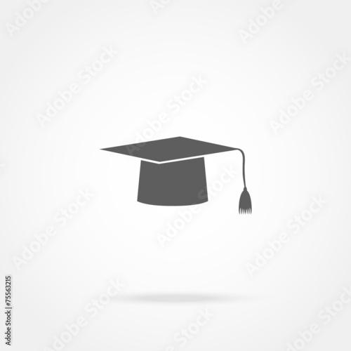 Graduation cap icon on white background