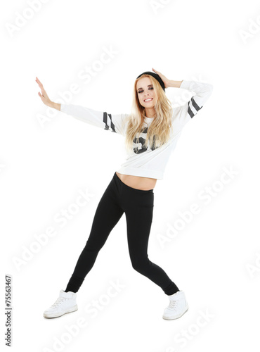 Hip hop dancer dancing isol...