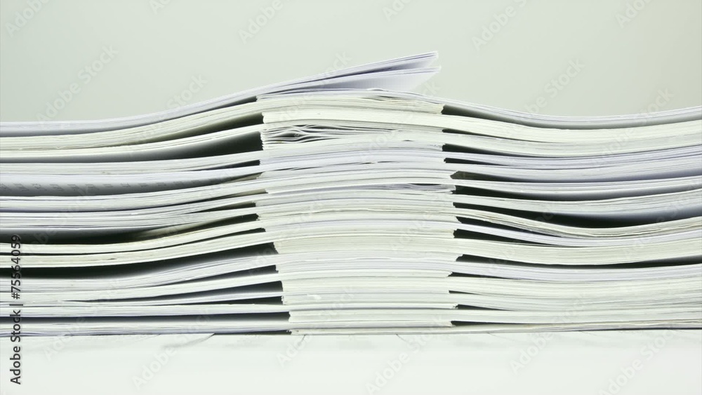 Workload of pile paperwork on table time lapse Workload of pile paperwork on table time lapse