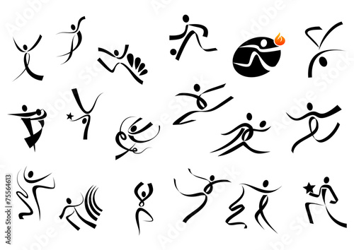 Sportsman and dancer icons