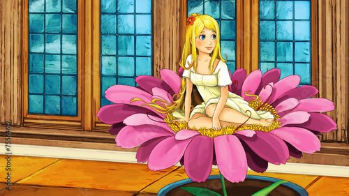 Cartoon fairy tale scene - illustration for the children
