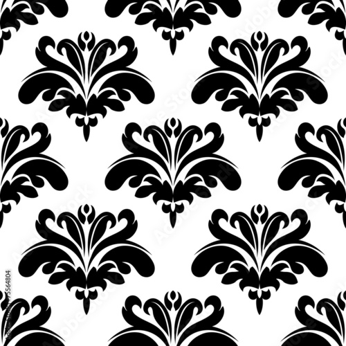 Fototapeta Naklejka Na Ścianę i Meble -  Seamless black and white flourish pattern