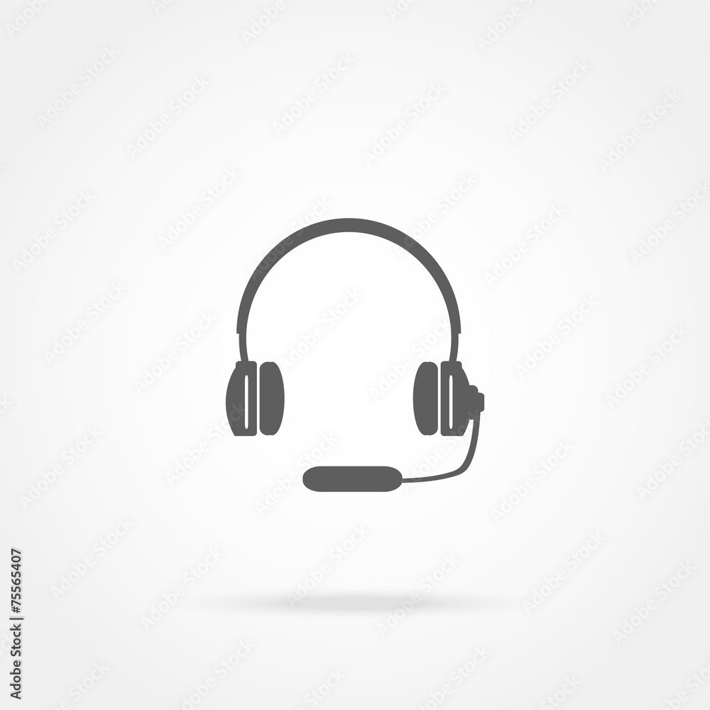 Headphones with a microphone headset icon