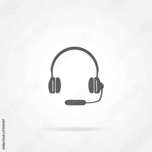 Headphones with a microphone headset icon