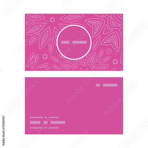 Vector pink abstract flowers texture vertical round frame