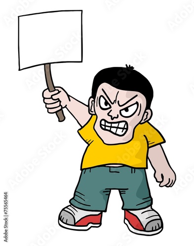Angry protestant