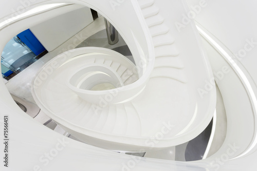 futuristc staircase in modern office building interior