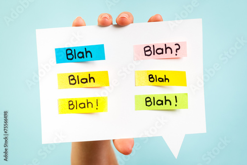Blah Blah Blah message on speech bubble