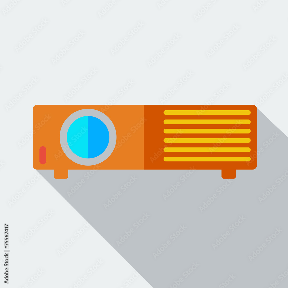 Modern flat design concept icon projector. Modern flat design concept icon projector.