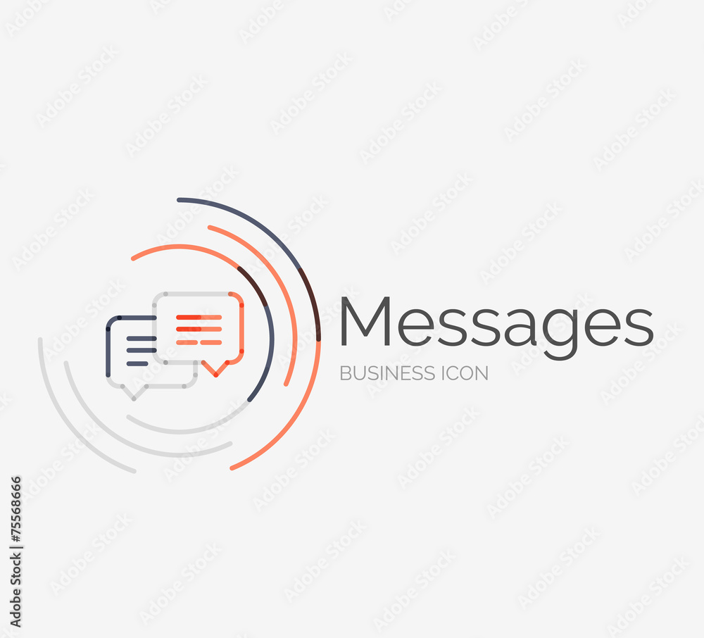 Thin line neat design logo, messages concept Thin line neat design logo, messages concept