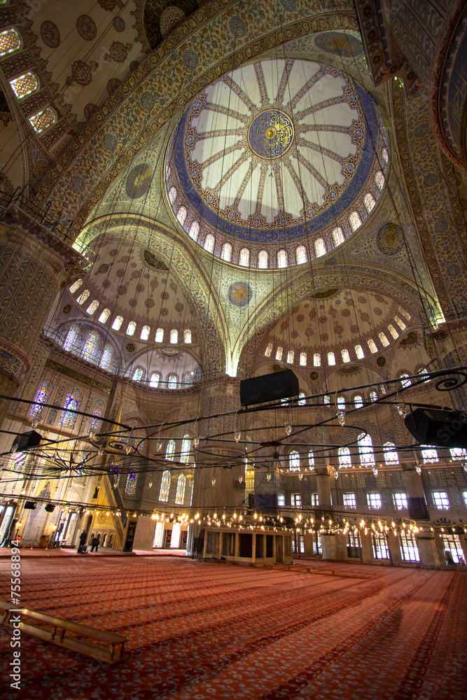 Interior of Blue mosque, Istanbul