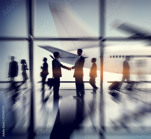 Airport Airplane Business Travel Terminal Transportation Concept