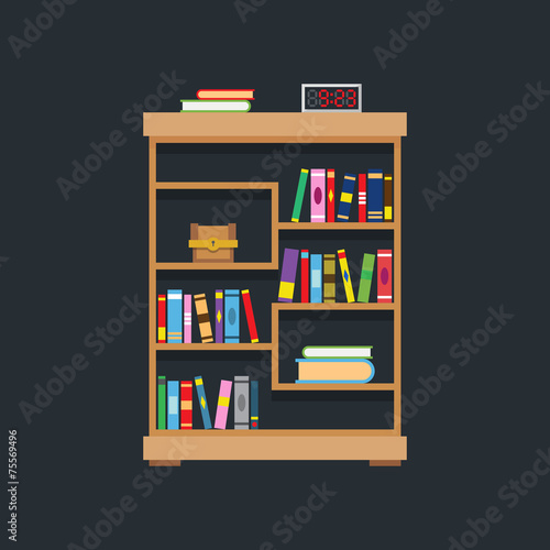 Wallpaper Mural Flat design of library bookshelf Torontodigital.ca