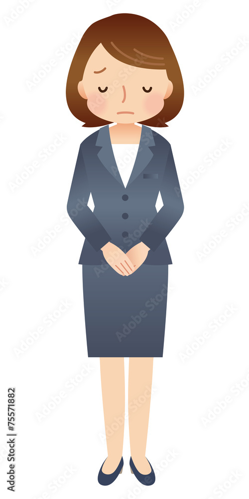 お詫びする女性 スーツ お詫びする女性 スーツ